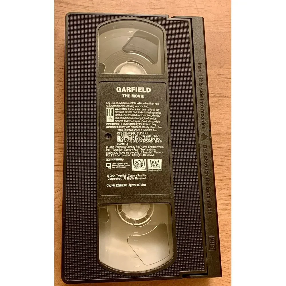 Garfield the Movie (VHS,‎ 2004) Late Release Tape 20th Century Fox Bill Murray